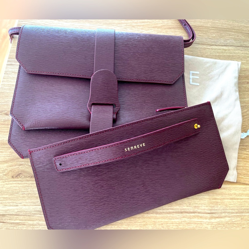 Senreve leather bag with detachable clutch